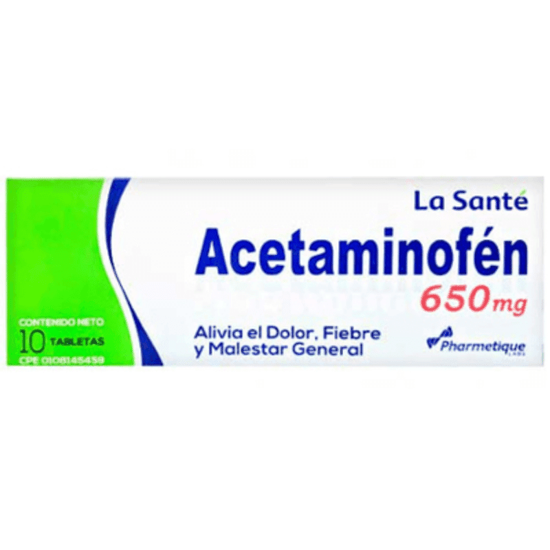 Acetaminofén la Santé 650 Mg 10 Tabletas