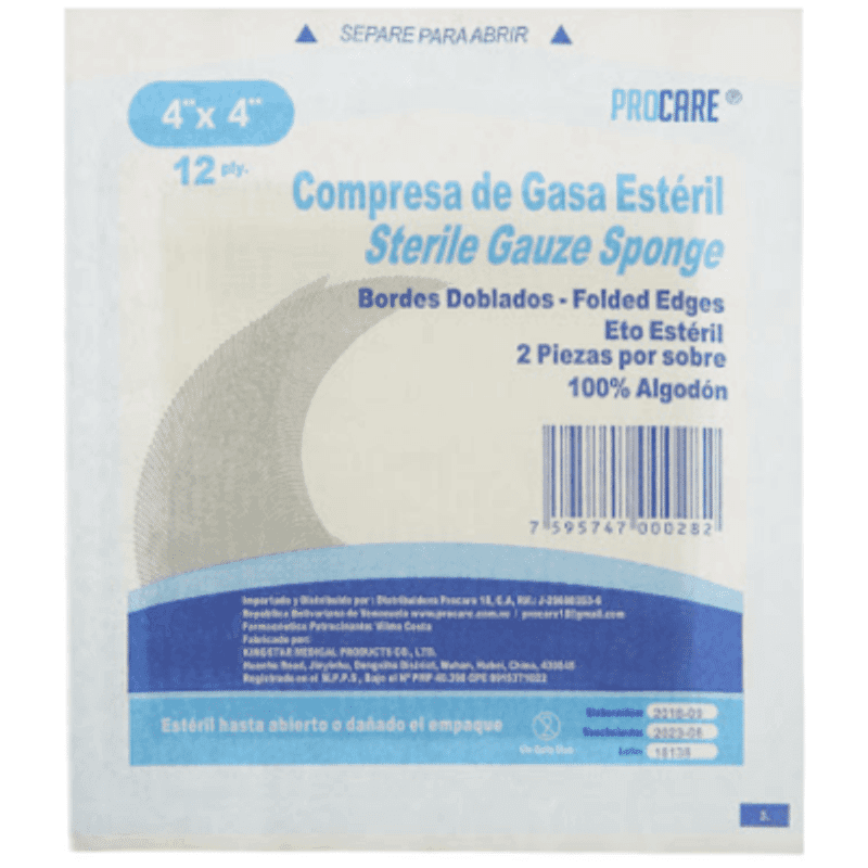 Gasa Estéril 4x4 Procare 2Und