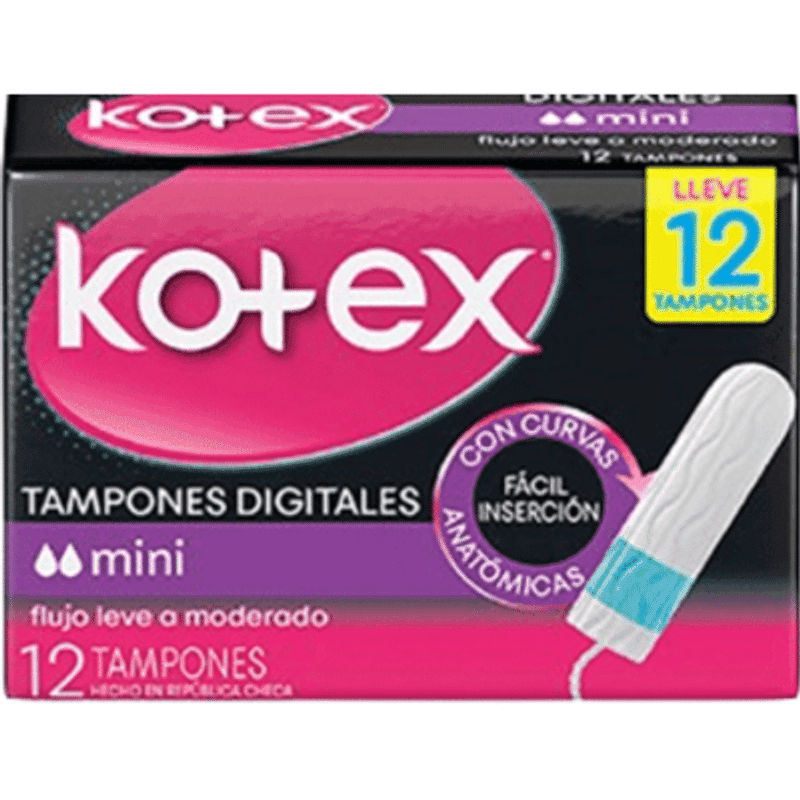 Tampones Kotex Digitales SUPER X 12 Und