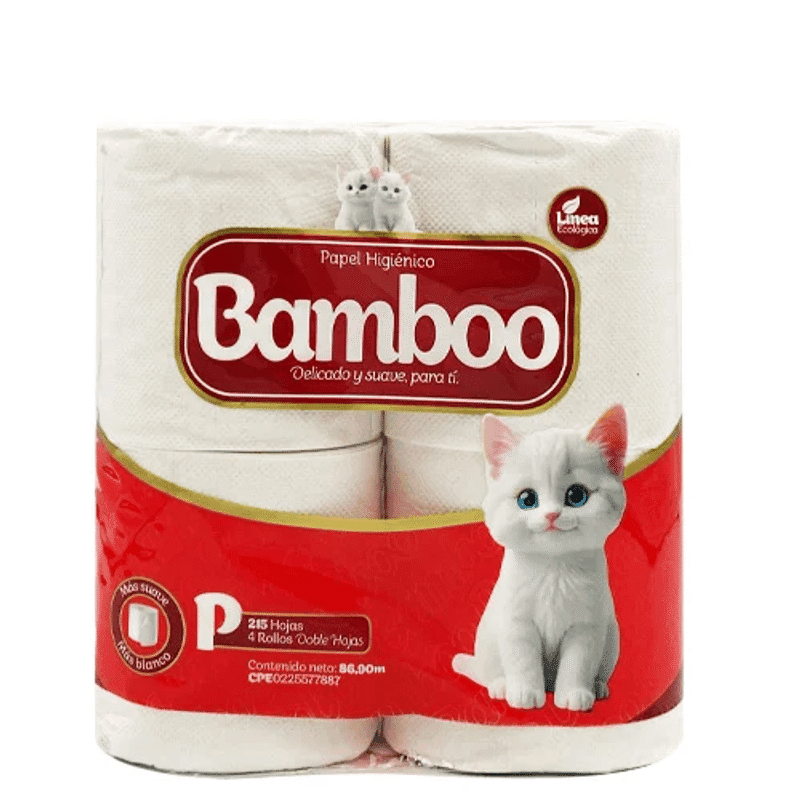 Papel Higiénico Bamboo 215Hojas 4Rollos